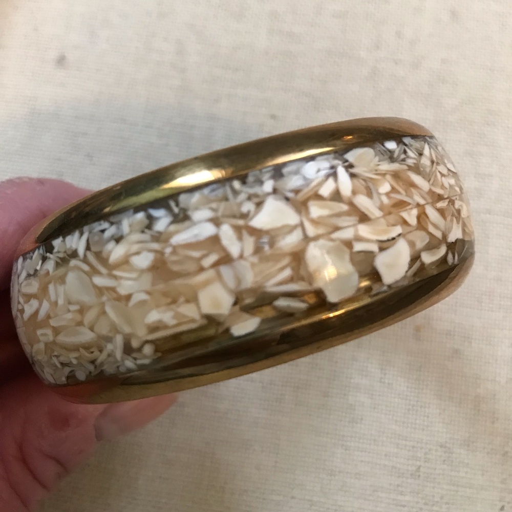 Brass and Shell Bangle